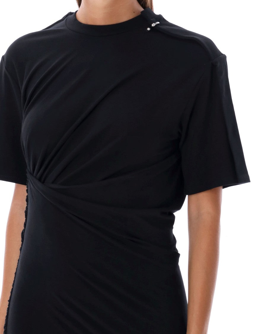 Mugler Ruched Cotton Mini Dress