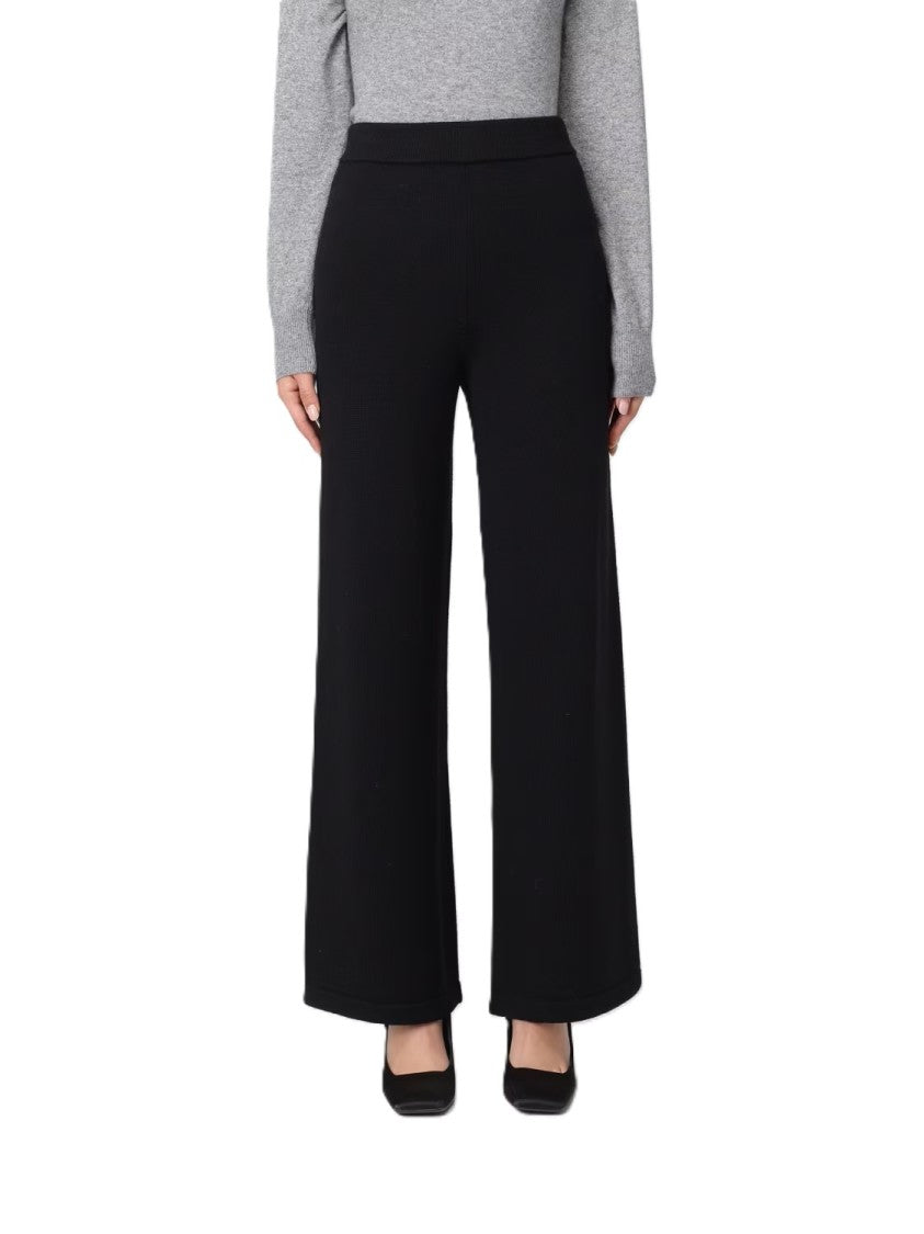 Max Mara Wide-Leg Black Pants With Clean Waistband