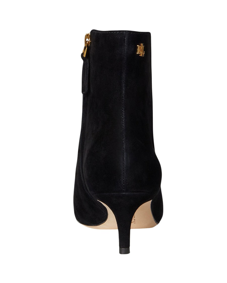 Lauren Ralph Lauren Elegant Ankle Boots In Black Leather