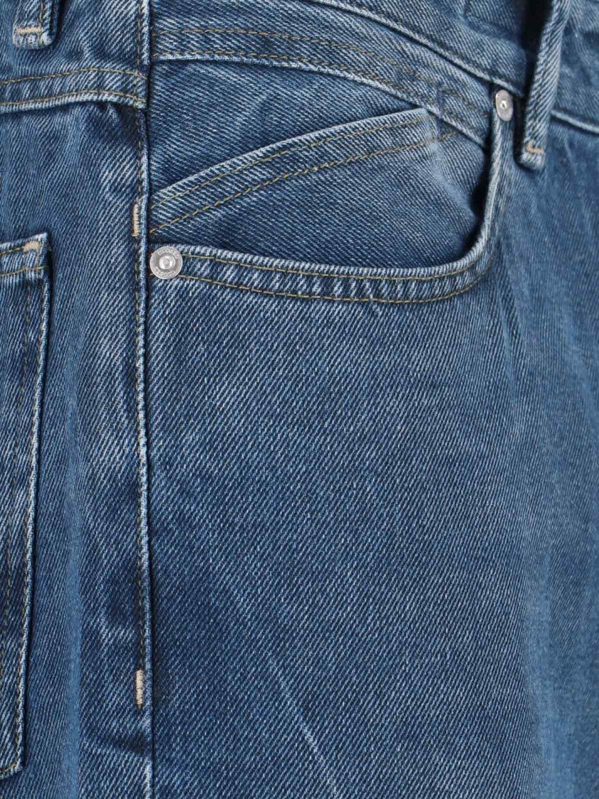 Closed High-Waisted Straight-Leg Denim Jeans With Worn-In Finish