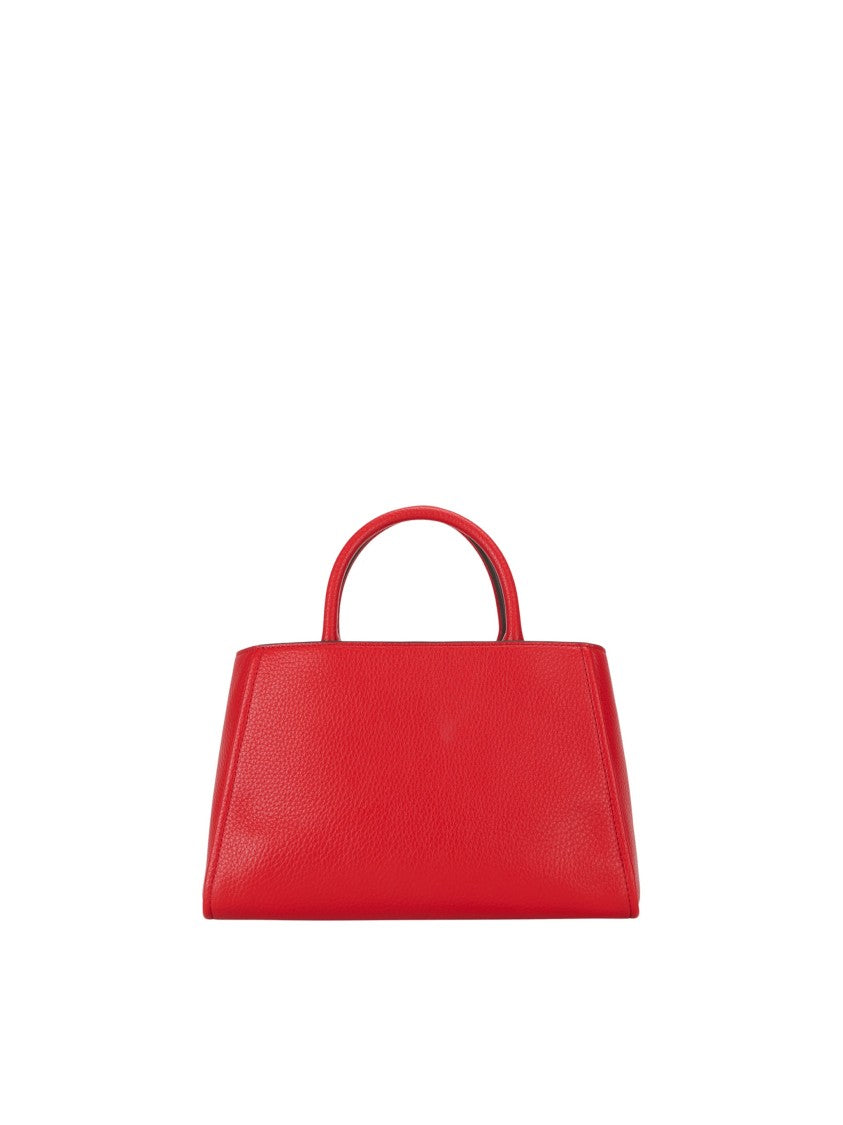 Elisabetta Franchi Trapezoidal Red Gold-Accent Handbag