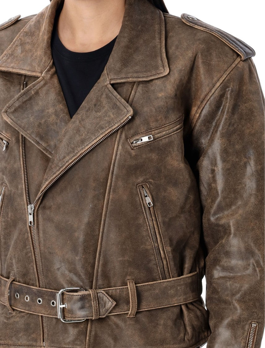 R13 Exaggerated Shoulder Motorcycle Jacket