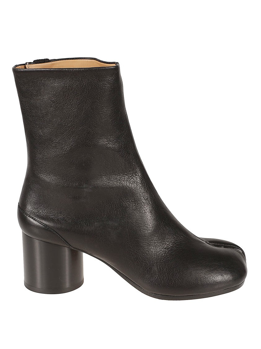 Maison Margiela Split-Toe Ankle Boots In Smooth Black Ovine Leather