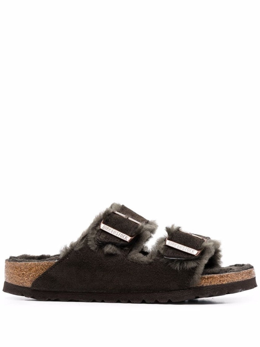 Birkenstock Arizona Shearling Lined Suede Two-Strap Sandals