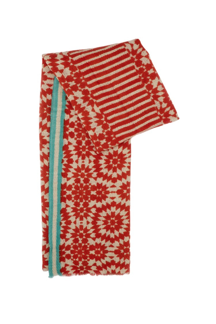 Me & K Artisanal Jacquard Cashmere Scarf With Geometric Design