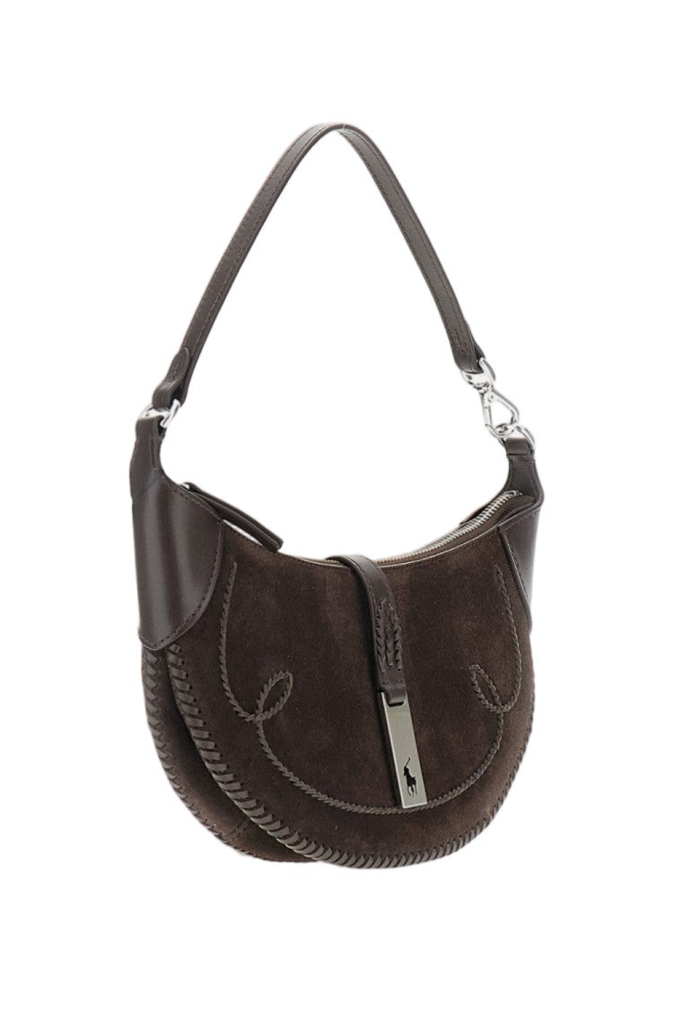 Polo Ralph Lauren Dark Brown Polo Id Western Leather Shoulder Bag