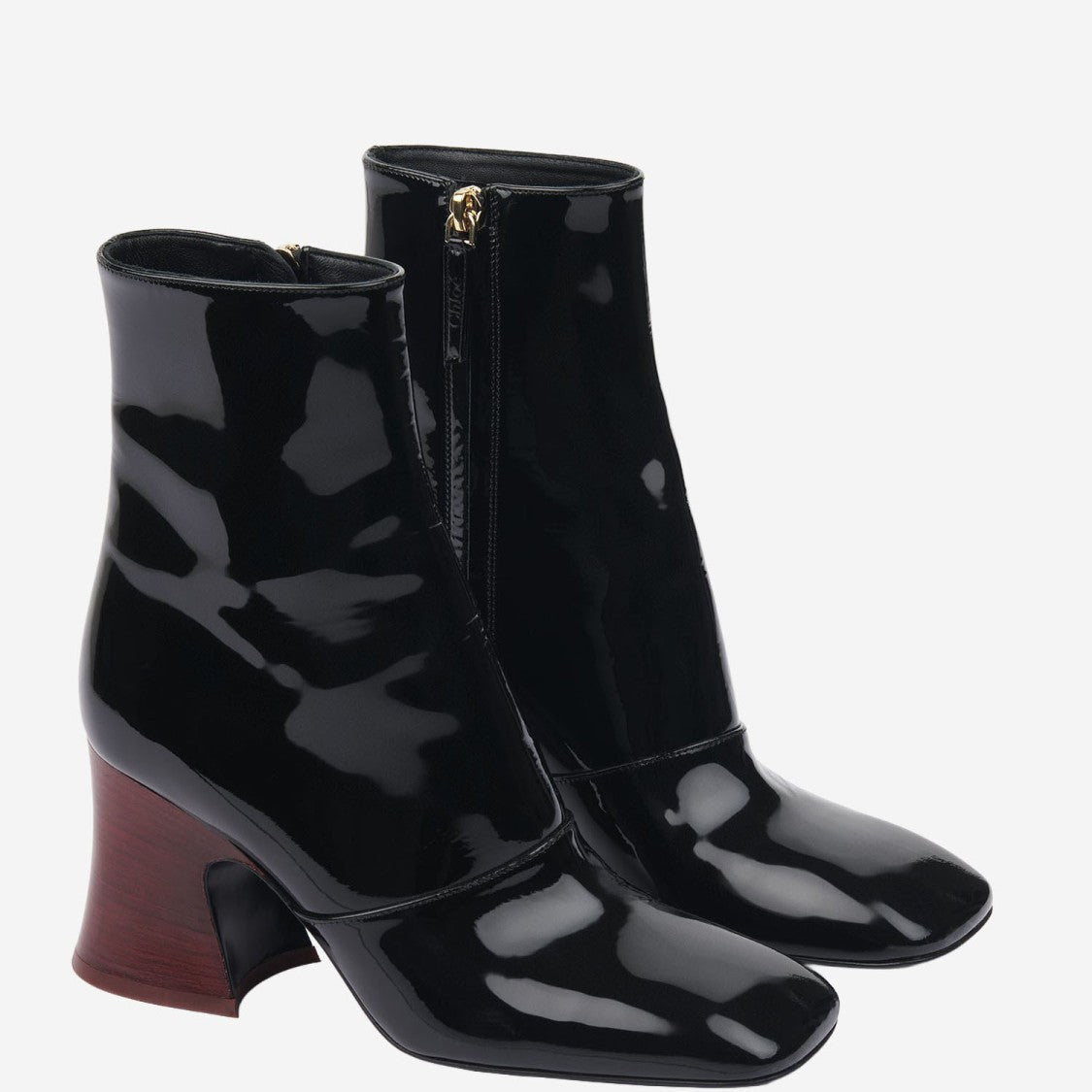Chloé Janis Ankle Boots With Glossy Calfskin