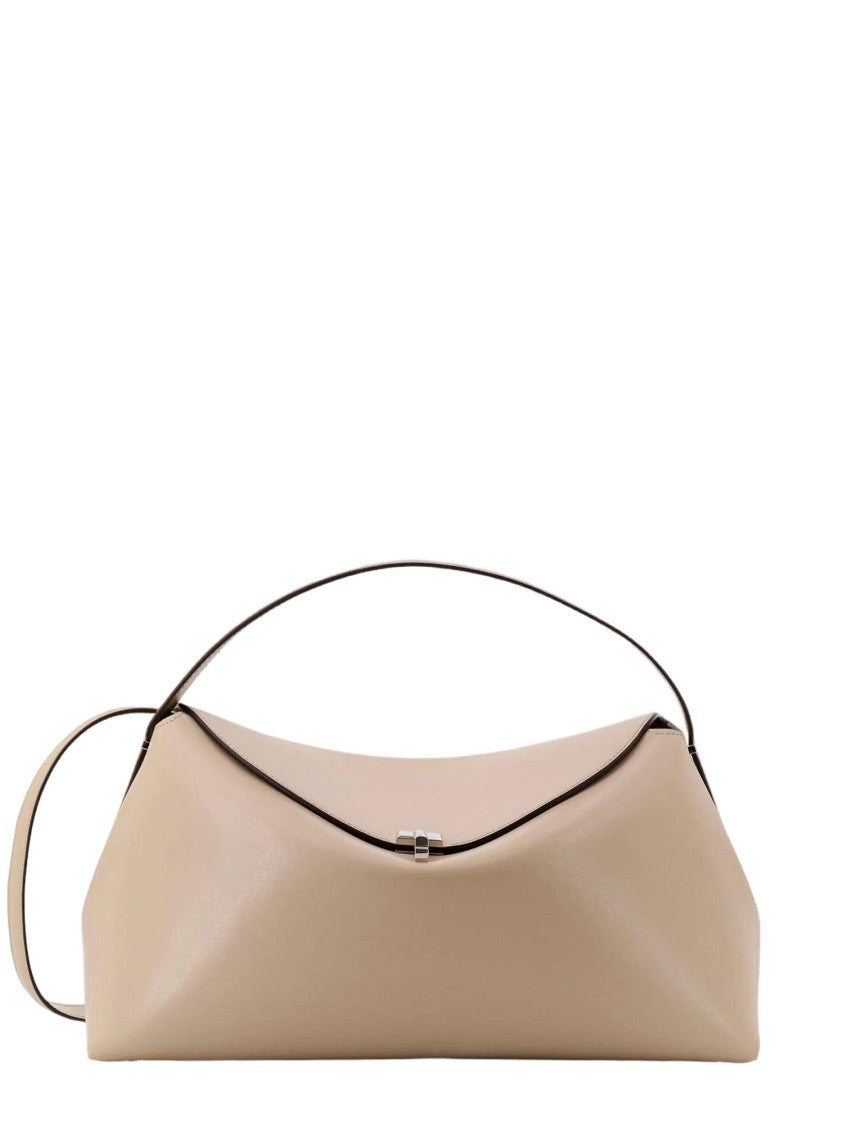 Totême T-Lock Top Handle Handbag In Rich Brown Leather