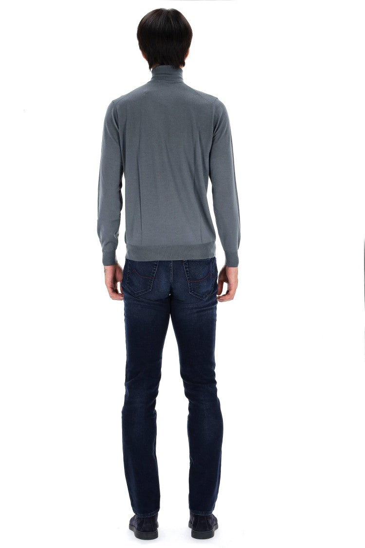 Drumohr Extrafine Super 140’S Wool Turtleneck Sweater