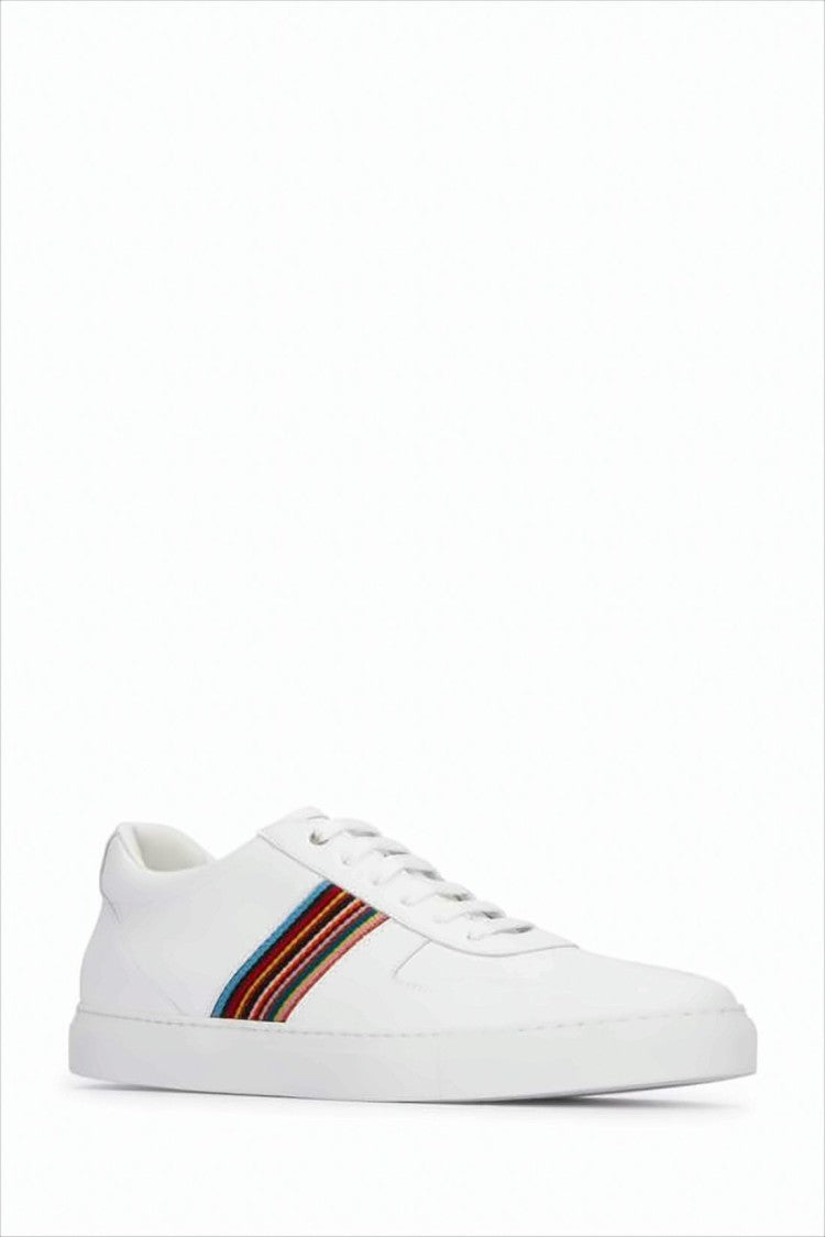 Paul Smith Multicolored Stripe Detail Smooth Leather Sneakers