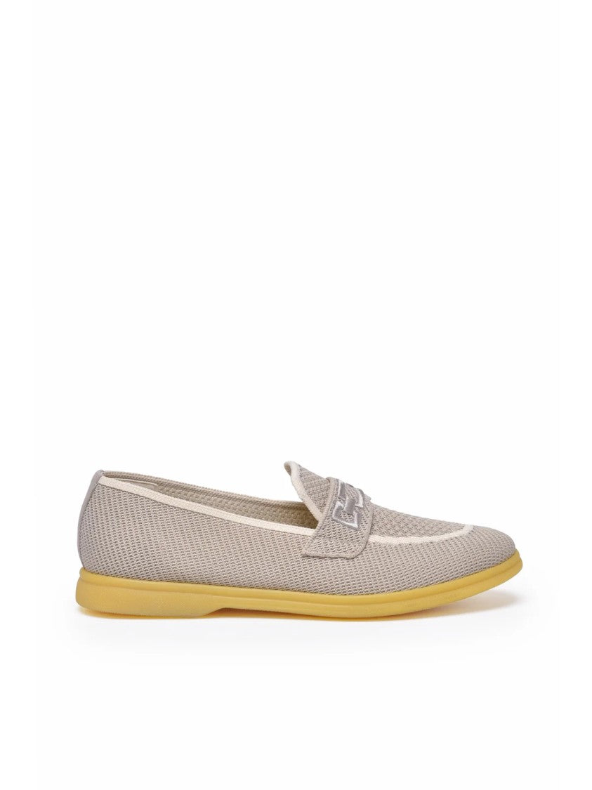 Eleventy Grey Fabric Rubber Loafer