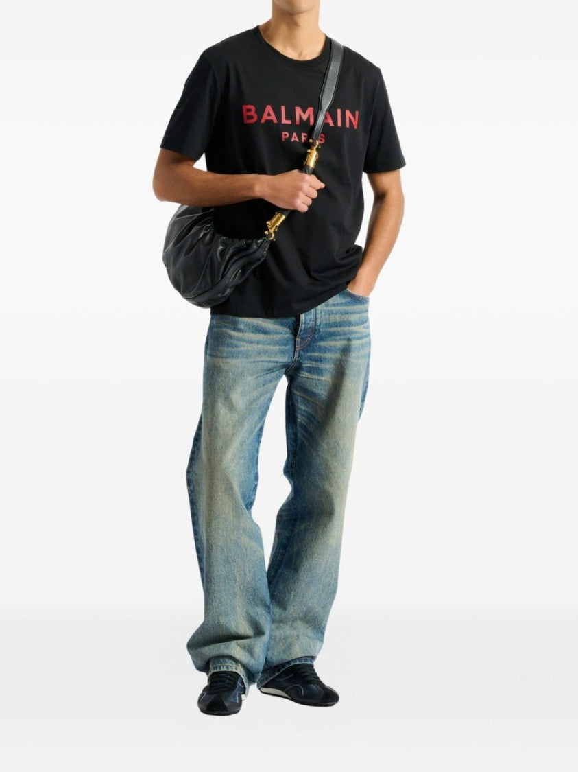 Balmain Black Straight Fit Balmain Paris T-Shirt