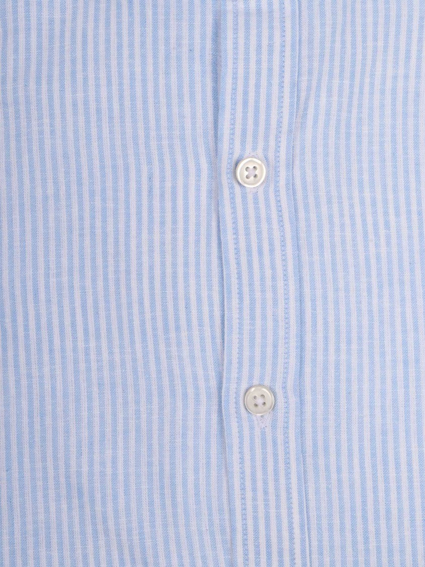 Sartoria Del Campo-Sonrisa Lightweight Vertical Stripe Casual Shirt