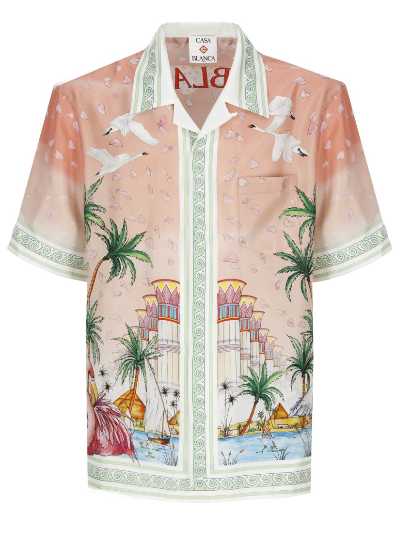 Casablanca Pink Ethereal Silk Casual Shirt
