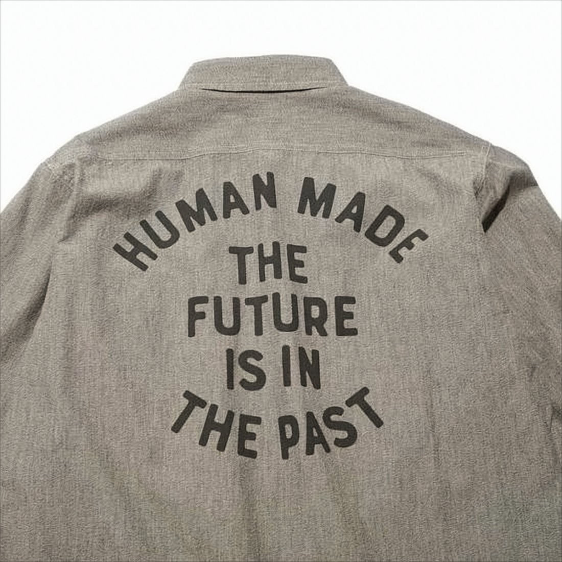 Humanmade Relaxed Fit Long-Sleeve Shirt With Classic Collar And Slogan Detail