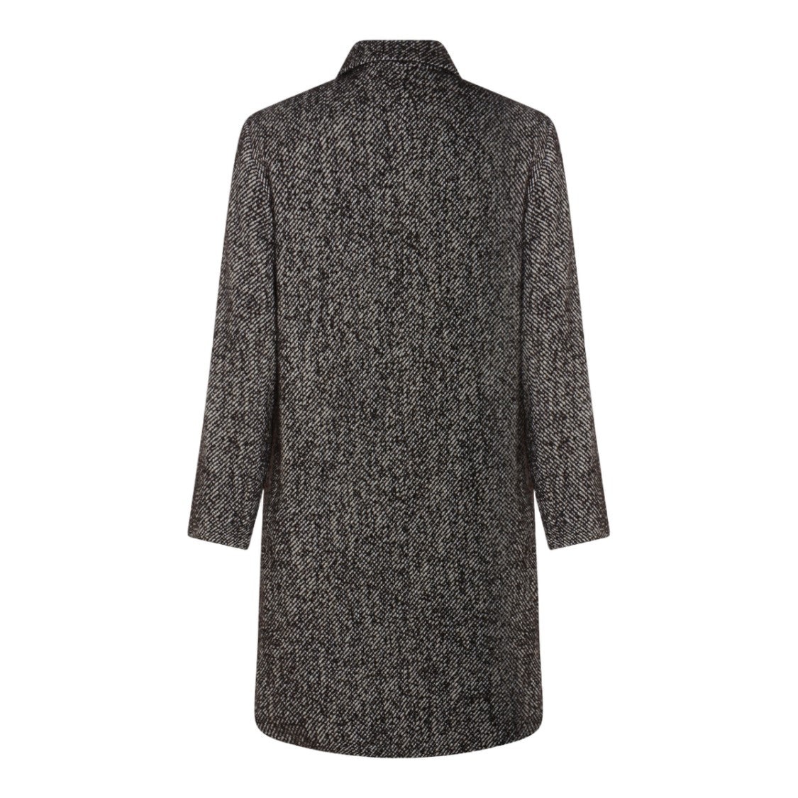Nn.07 Tailored Grey Herringbone Coat With Pointed Collar