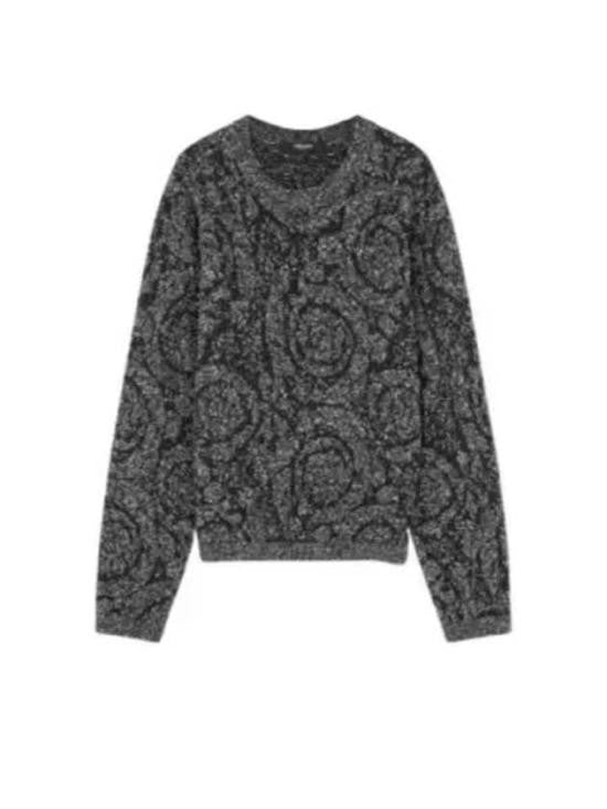 Versace Textured Knit Sweater With Intricate Swirling Designs