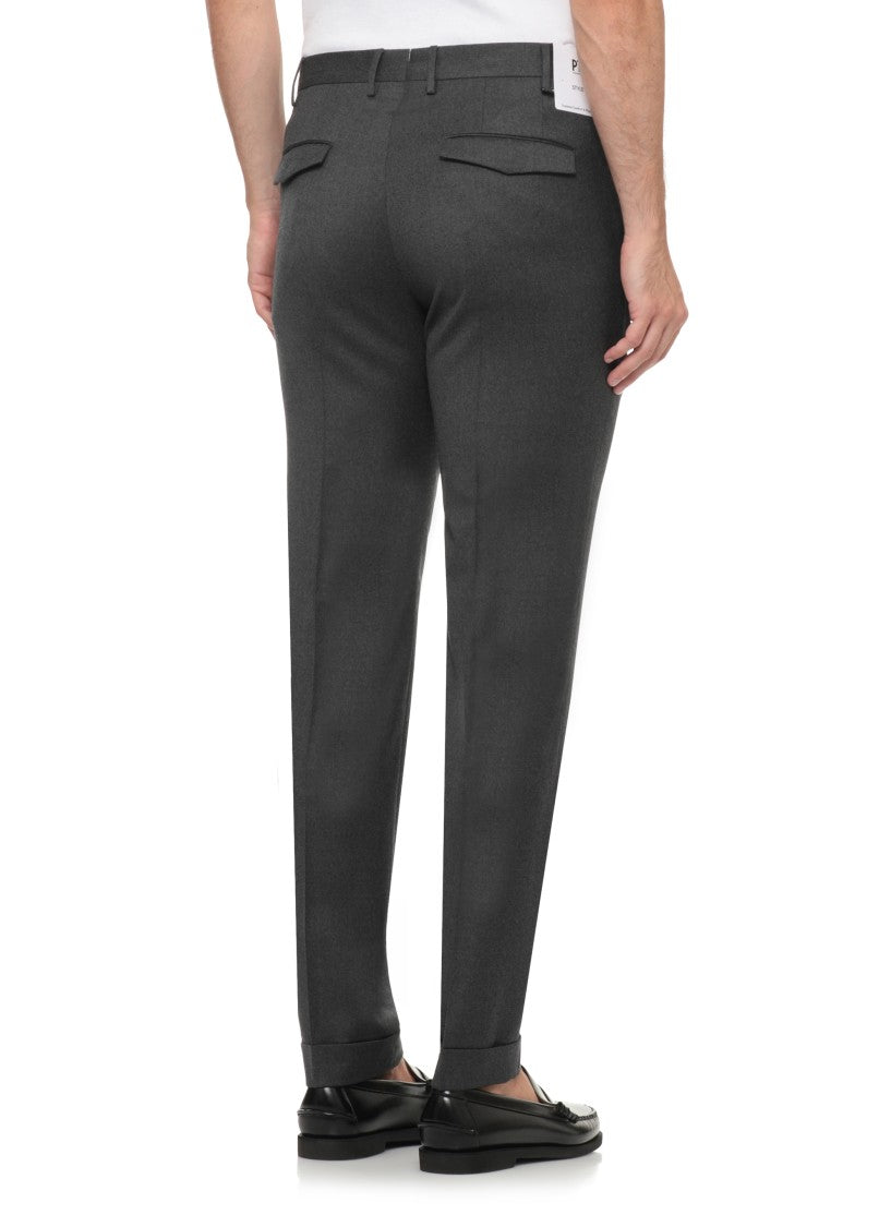 Pt Torino Tailored Grey Wool Pants With Refined Silhouette