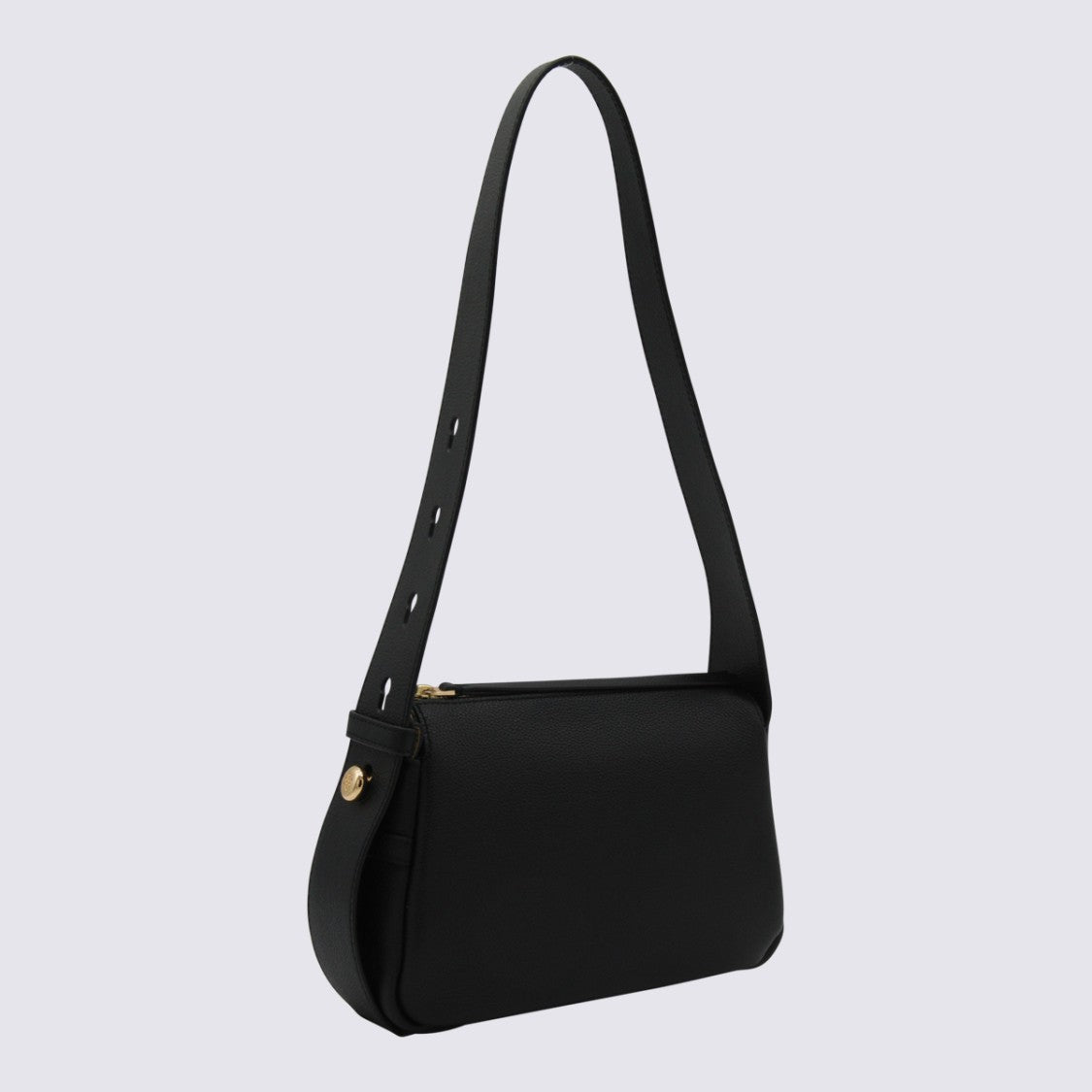 Tory Burch Smooth Textured Black Shoulder Bag With Fine Detailing