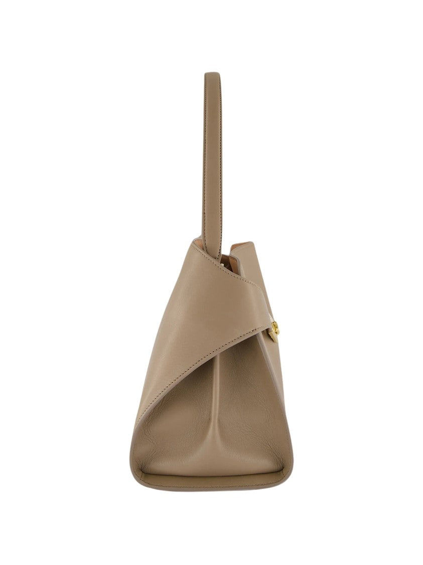Salvatore Ferragamo Hug Sh S Structured Gold Accents Calf Leather Shoulder Bag