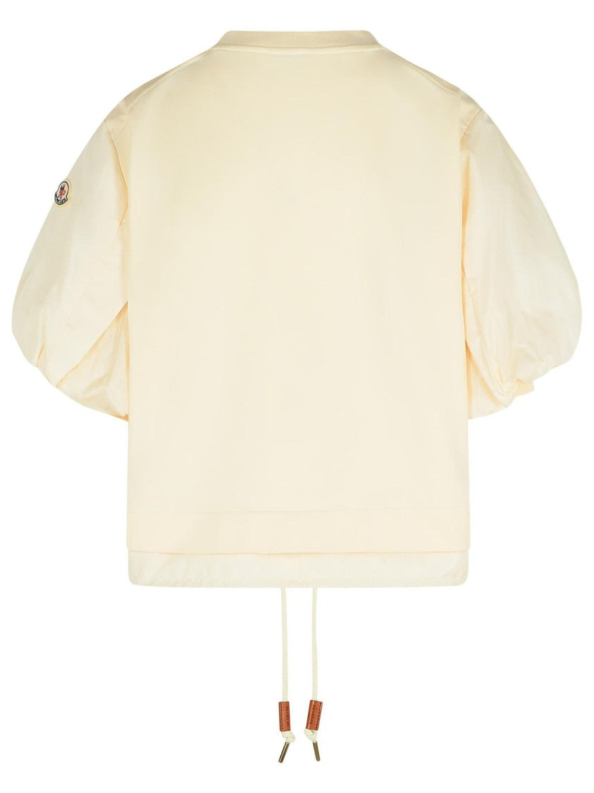 Moncler Over' Ivory Cotton T-Shirt