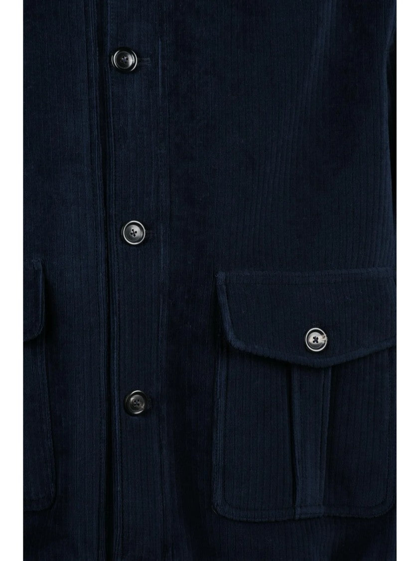 Circolo 1901 Pilot Velvet Jacket With Flannel Lining And Stand Collar