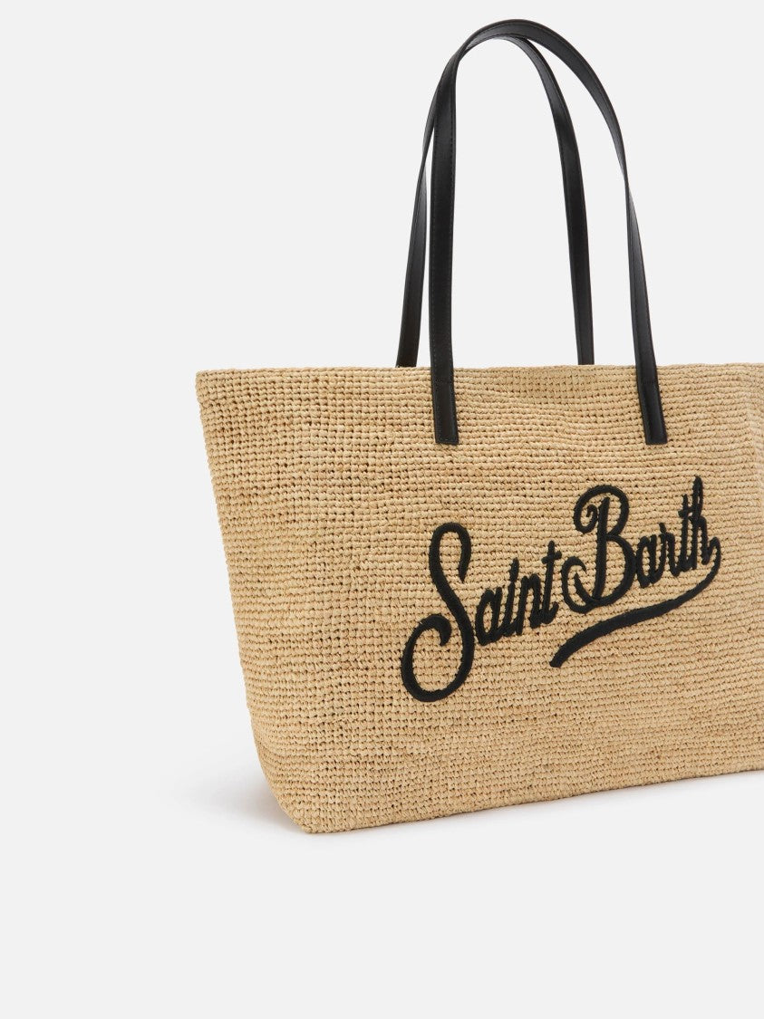 Mc2 Saint Barth Woven Tote Bag With Embroidered Logo