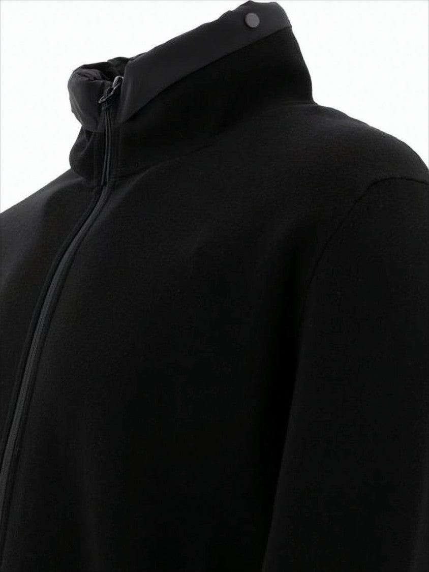 C.P. Company Minimalist Black Jacket With High Collar And Full Zipper