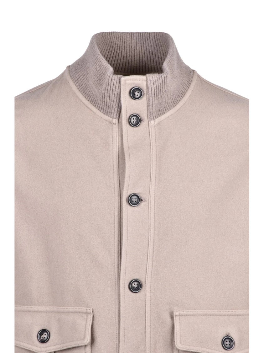 Circolo 1901 Grey High Neck Virgin Wool Jacket