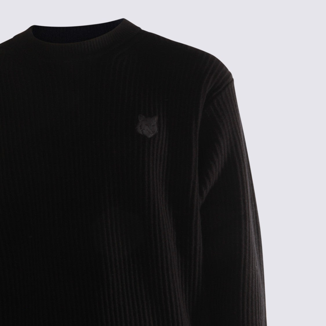 Maison Kitsuné Ribbed Knit Sweater With Subtle Emblem