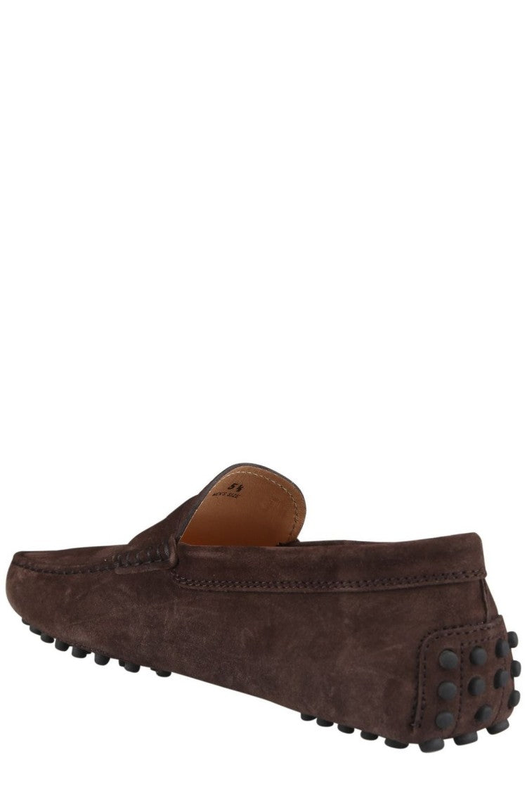 Tod's Brown Suede Loafers With Minimalist Design