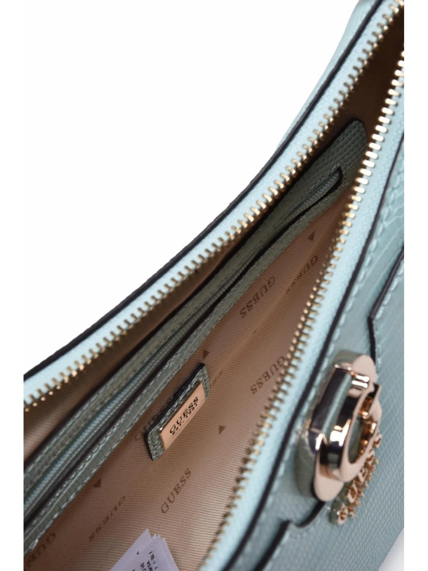 Guess Aqua Polyurethane Crescent Shoulder Bag