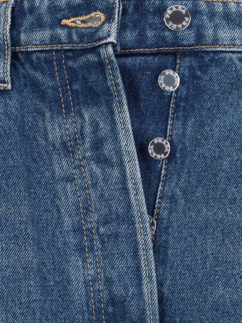 Prada Straight Logo Jeans – Blue