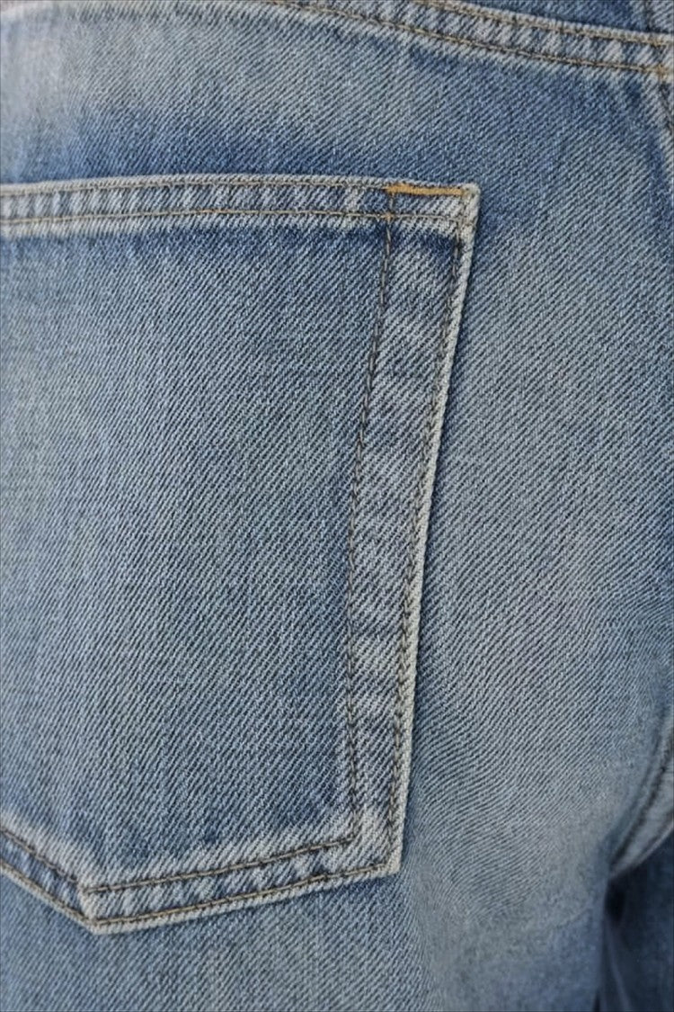 Saint Laurent High-Waisted Wide-Leg Denim Pants With Classic Five-Pocket Styling