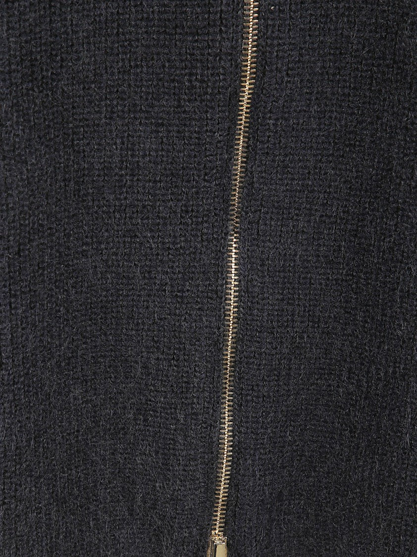 Fabiana Filippi Textured Mohair Blend Cardigan With High Collar