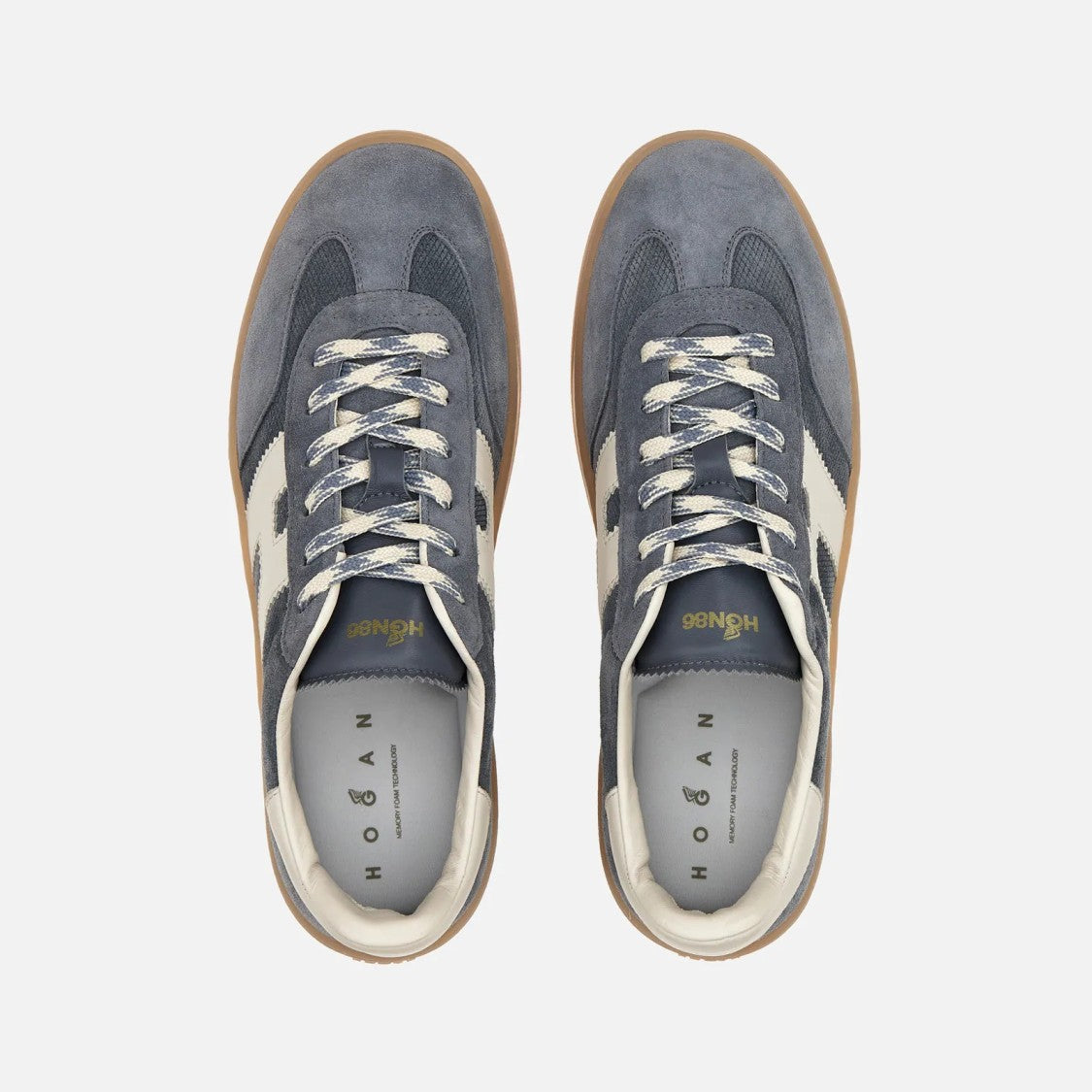 Hogan Cool Allacciato H Sneakers In Blue Denim