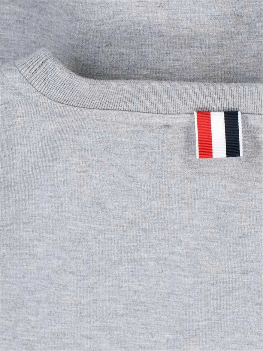 Thom Browne Long-Sleeve Light Grey Shirt With Striped Detailing
