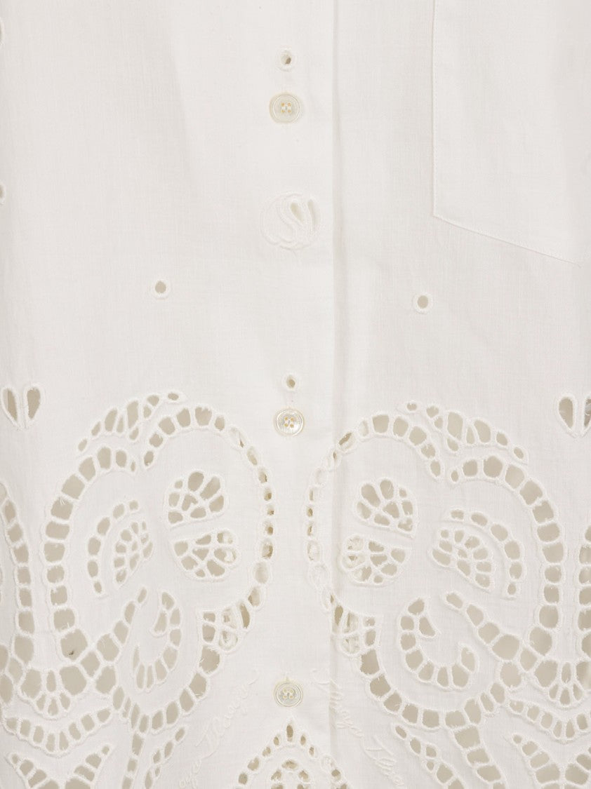 Stella Mccartney White Shirt With Cut-Out Detailing