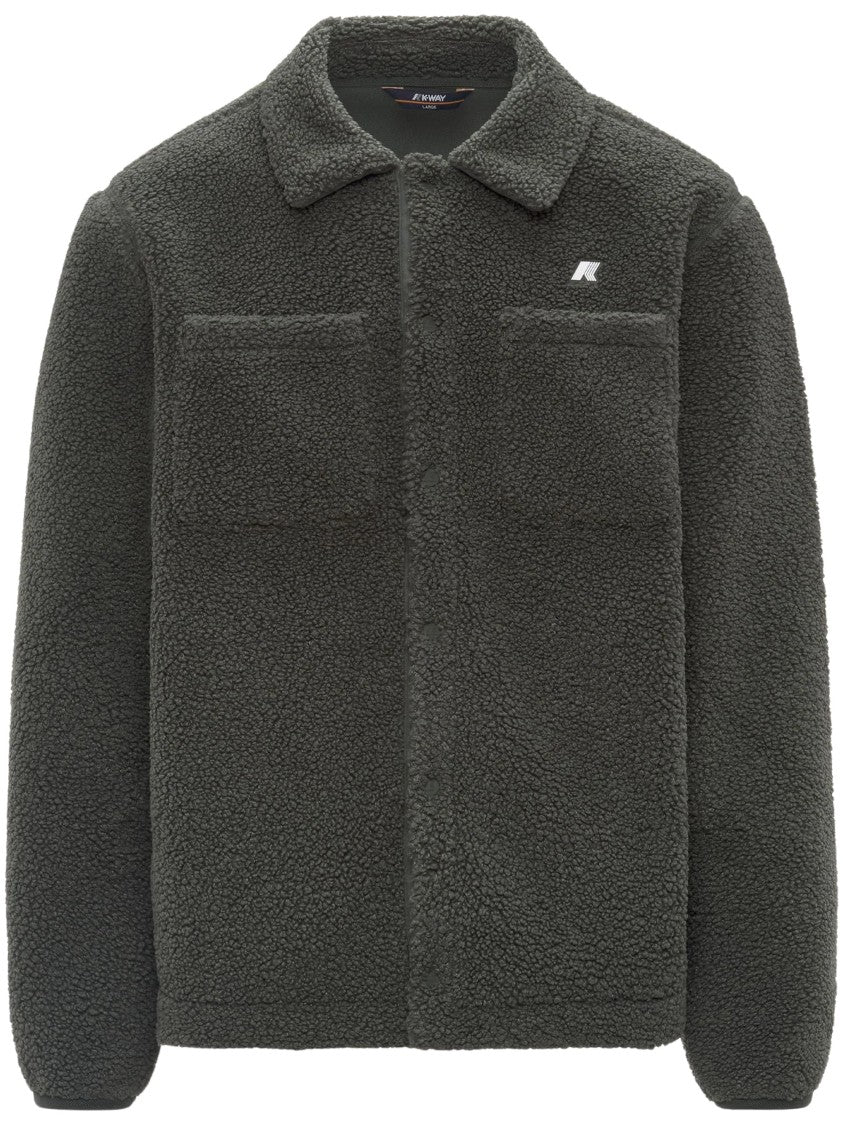 K-Way Cameron Grey Sherpa Polar Fleece Jacket