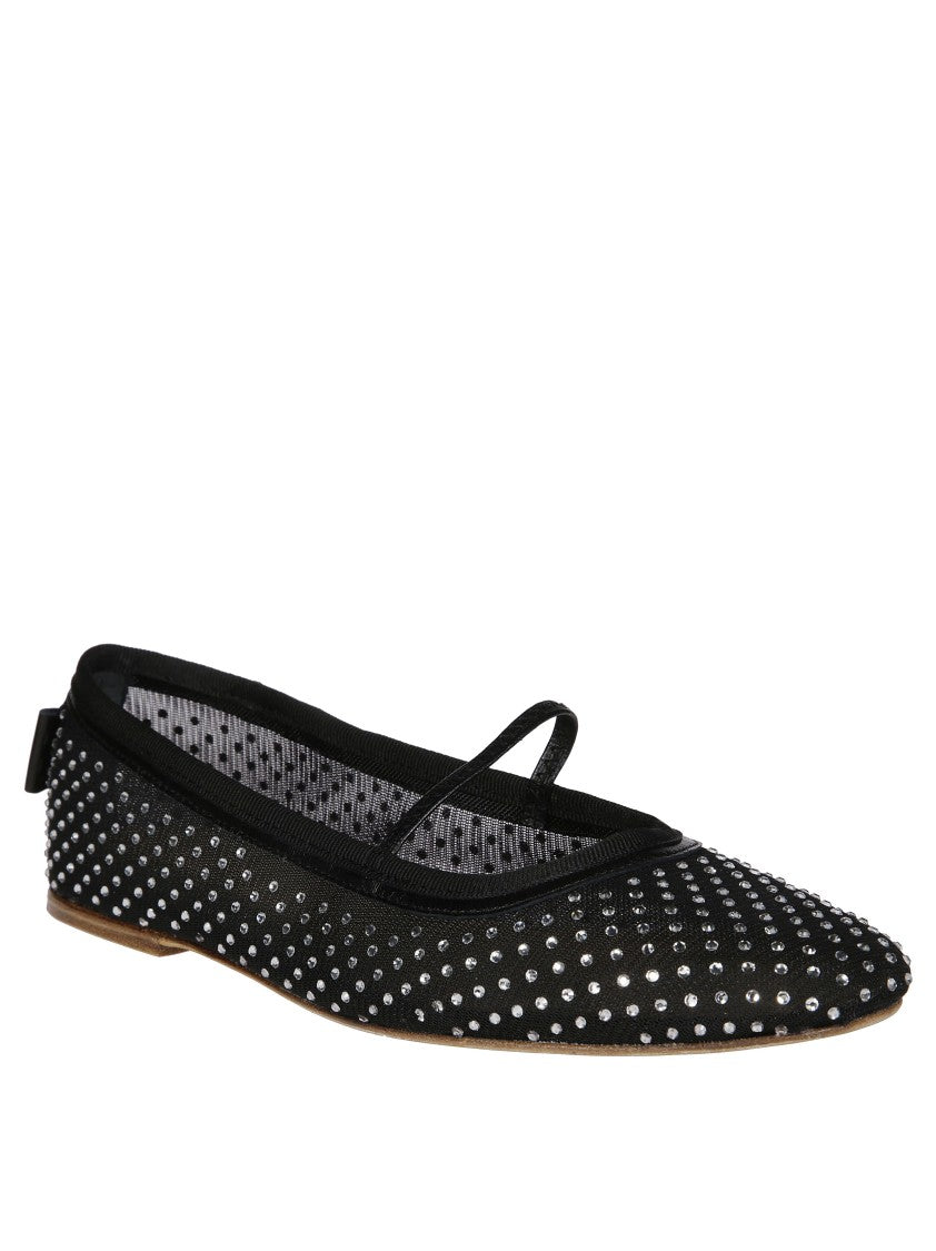 A.P.C. Ballerina Flats With Rhinestone Bow Detail