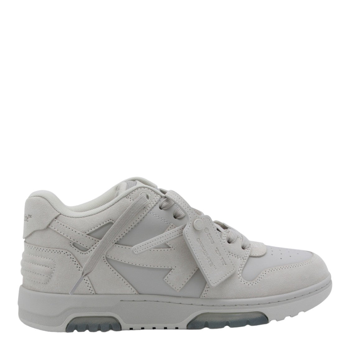 Off-White Low-Top Grey Sneakers With Textured Overlays