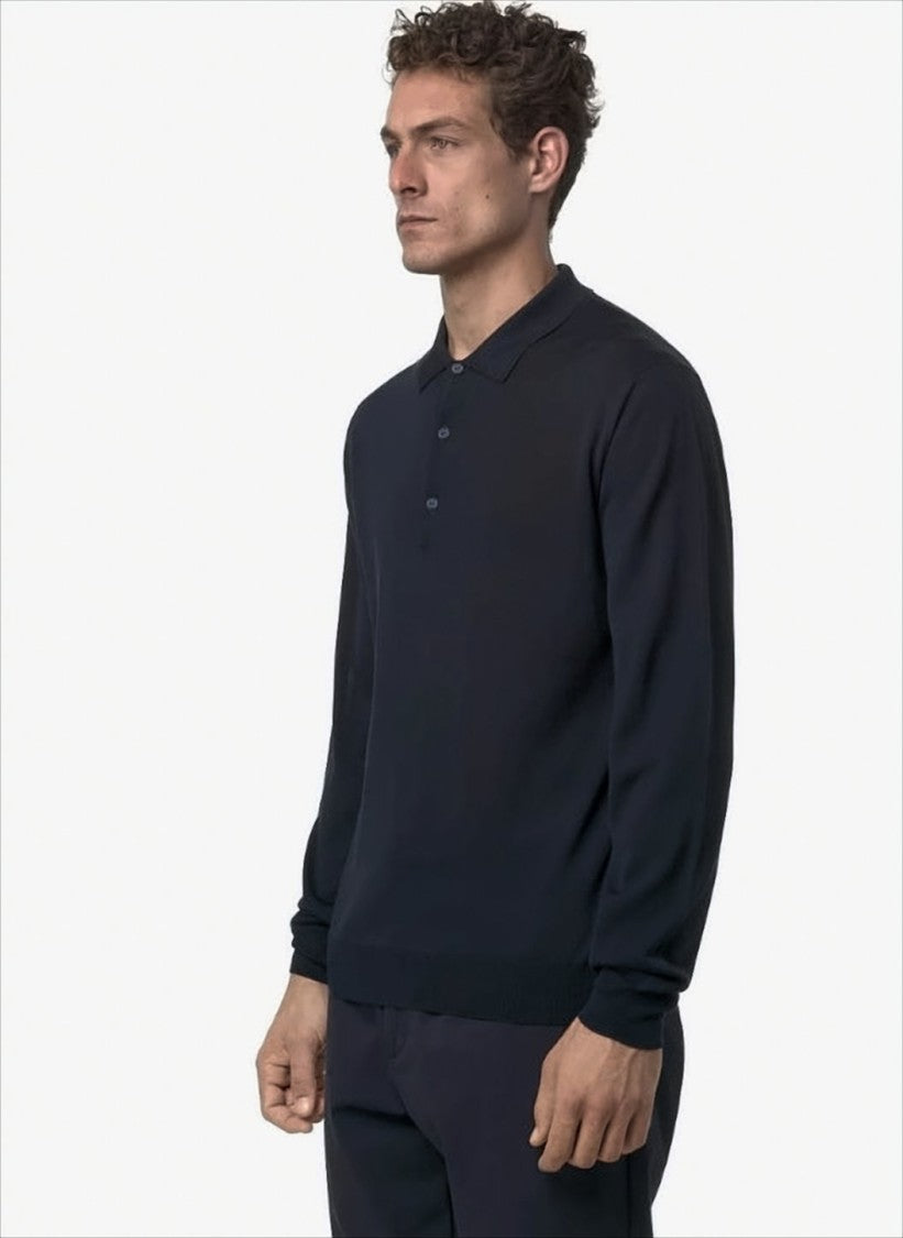K-Way Rey Polo Shirt In Extra-Fine Merino Wool Blend