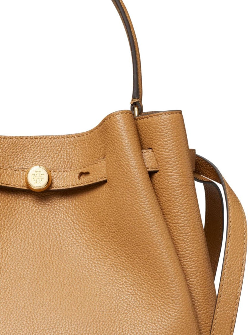 Tory Burch Brown Romy Grained Leather Bucket Bag