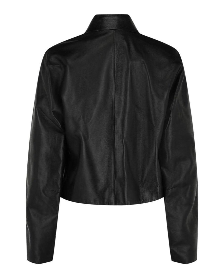 Ferragamo Zip-Detail Cropped Leather Jacket