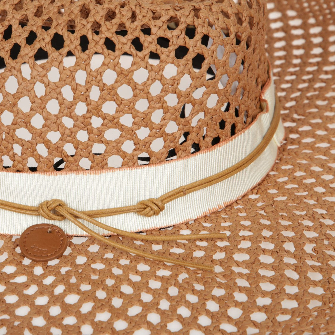Catarzi Open-Weave Wide-Brimmed Hat With Fringed Edge