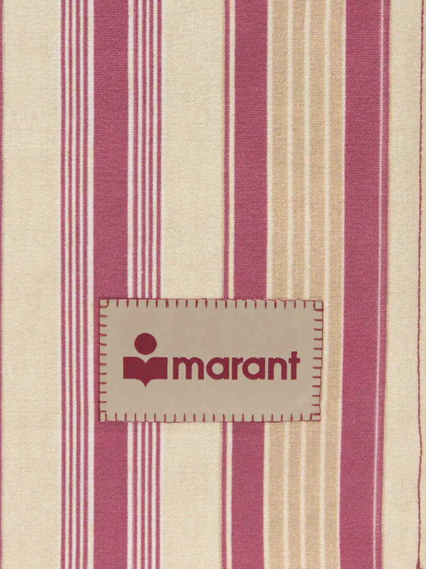 Isabel Marant Small Tote Bag With Vertical Stripes In Red
