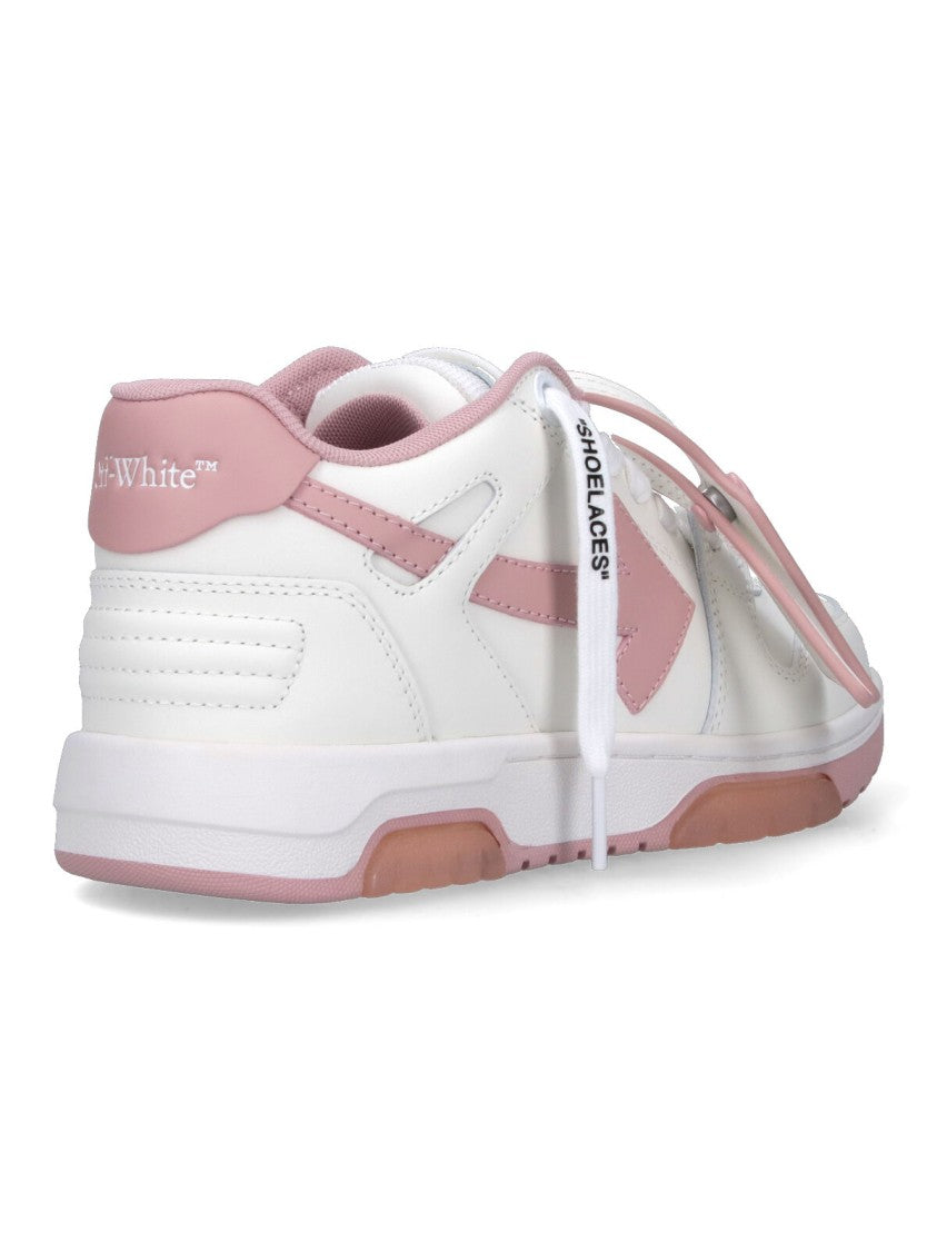 Off-White Rounded Toe Lace-Up Sneakers With Iconic Off-White Details