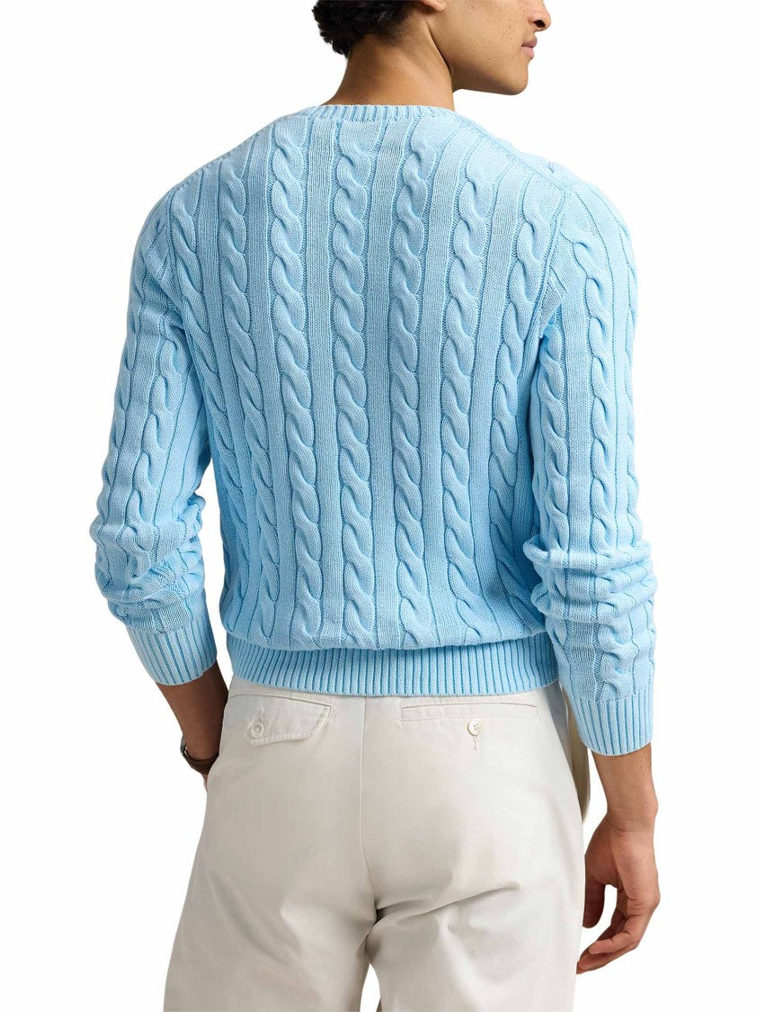 Polo Ralph Lauren Cable-Knit Cotton Sweater With Pony Embroidery