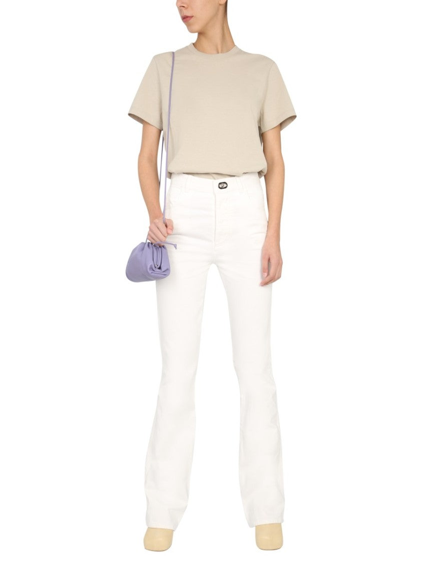 Bottega Veneta Flared Jeans With Oval Button Closure And Belt