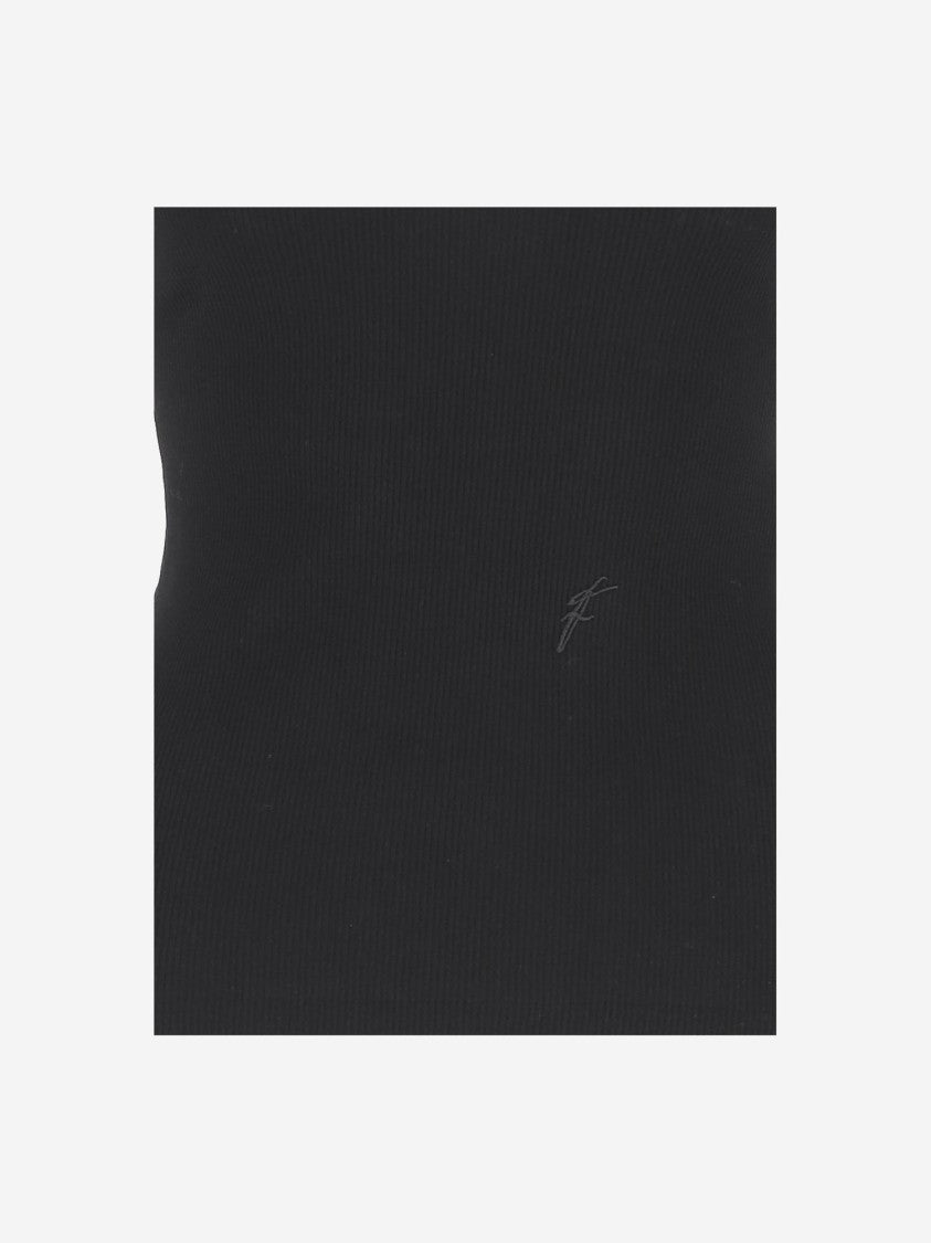 Salvatore Ferragamo Cotton Top With Shaped Neckline